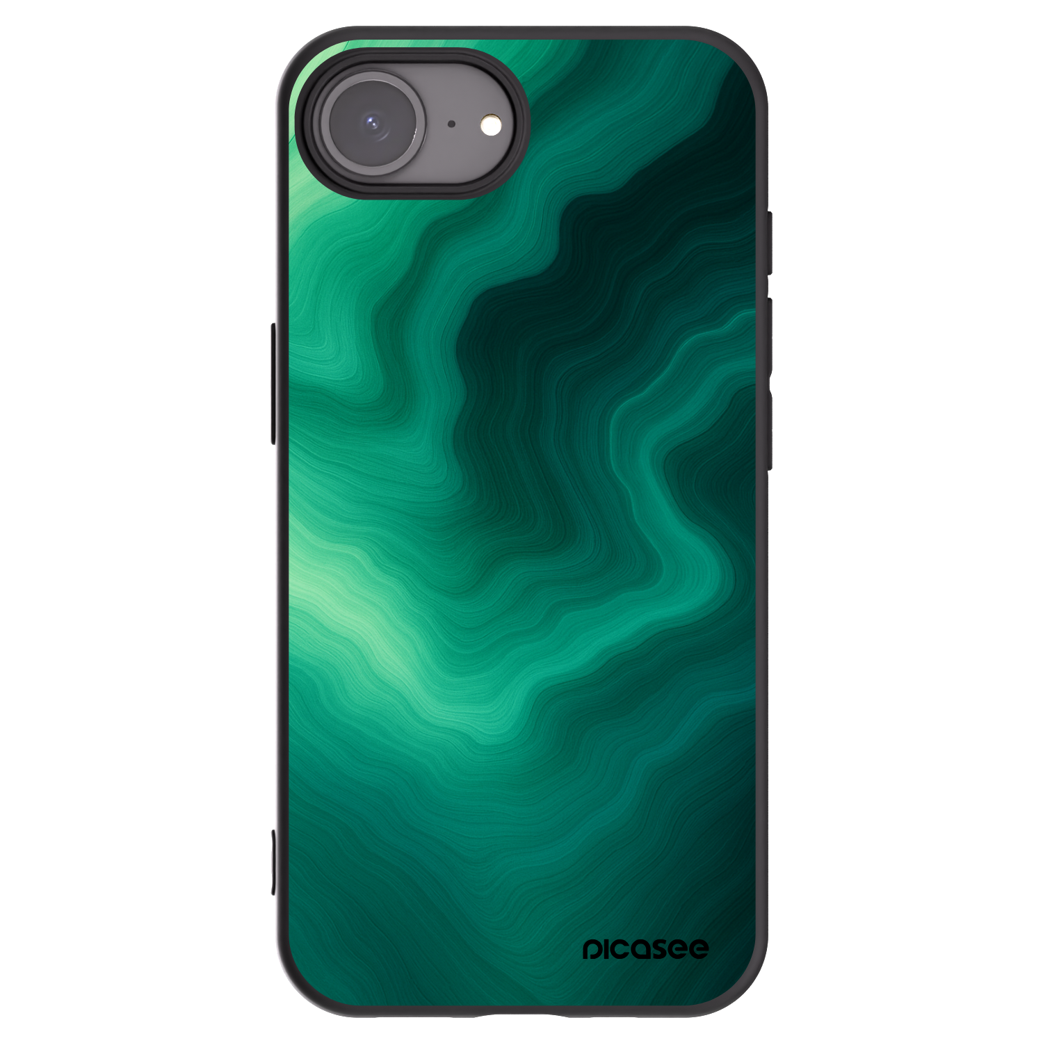 Picasee silikonski črni ovitek za Apple iPhone 16e - Malachite