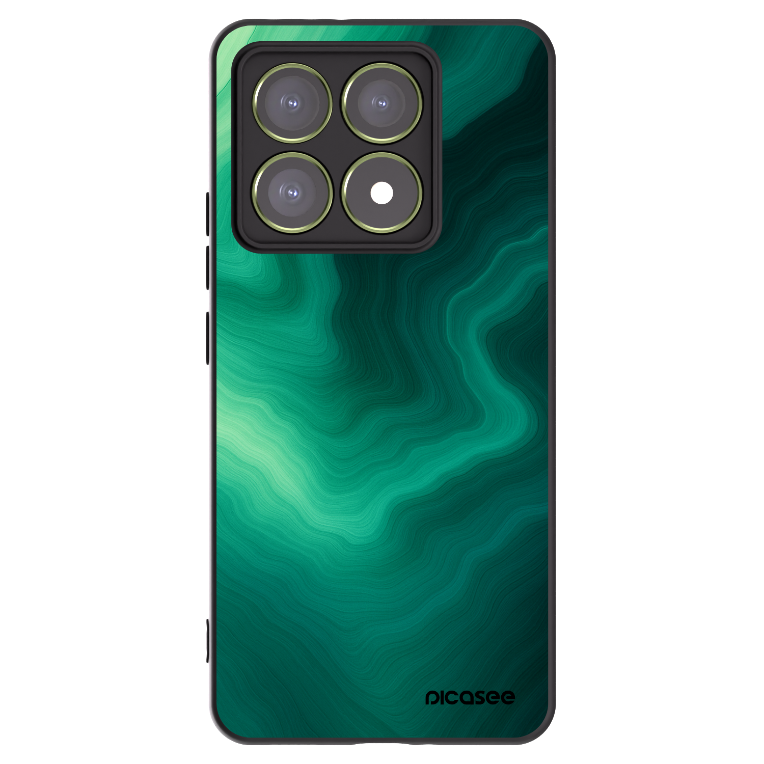 Picasee silikonski črni ovitek za Xiaomi 14T - Malachite