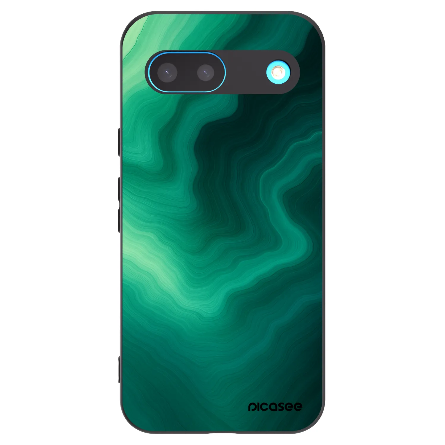 Picasee silikonski črni ovitek za Google Pixel 8 - Malachite