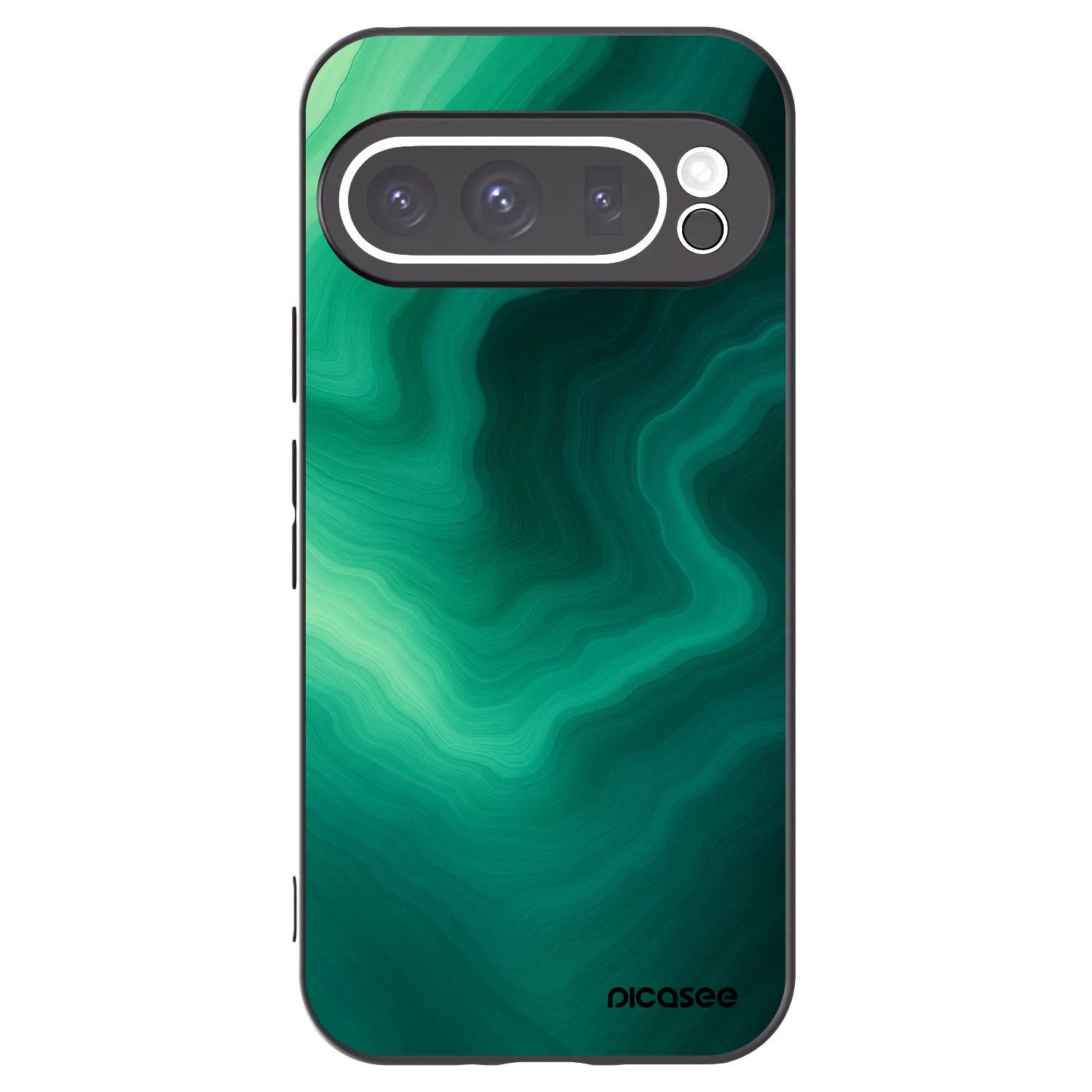 Picasee silikonski črni ovitek za Google Pixel 9 Pro - Malachite