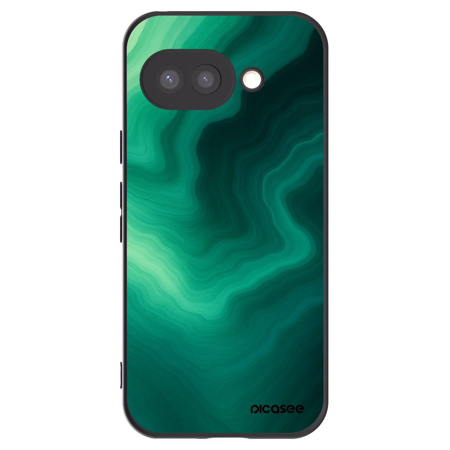 Picasee silikonski črni ovitek za Google Pixel 9a - Malachite