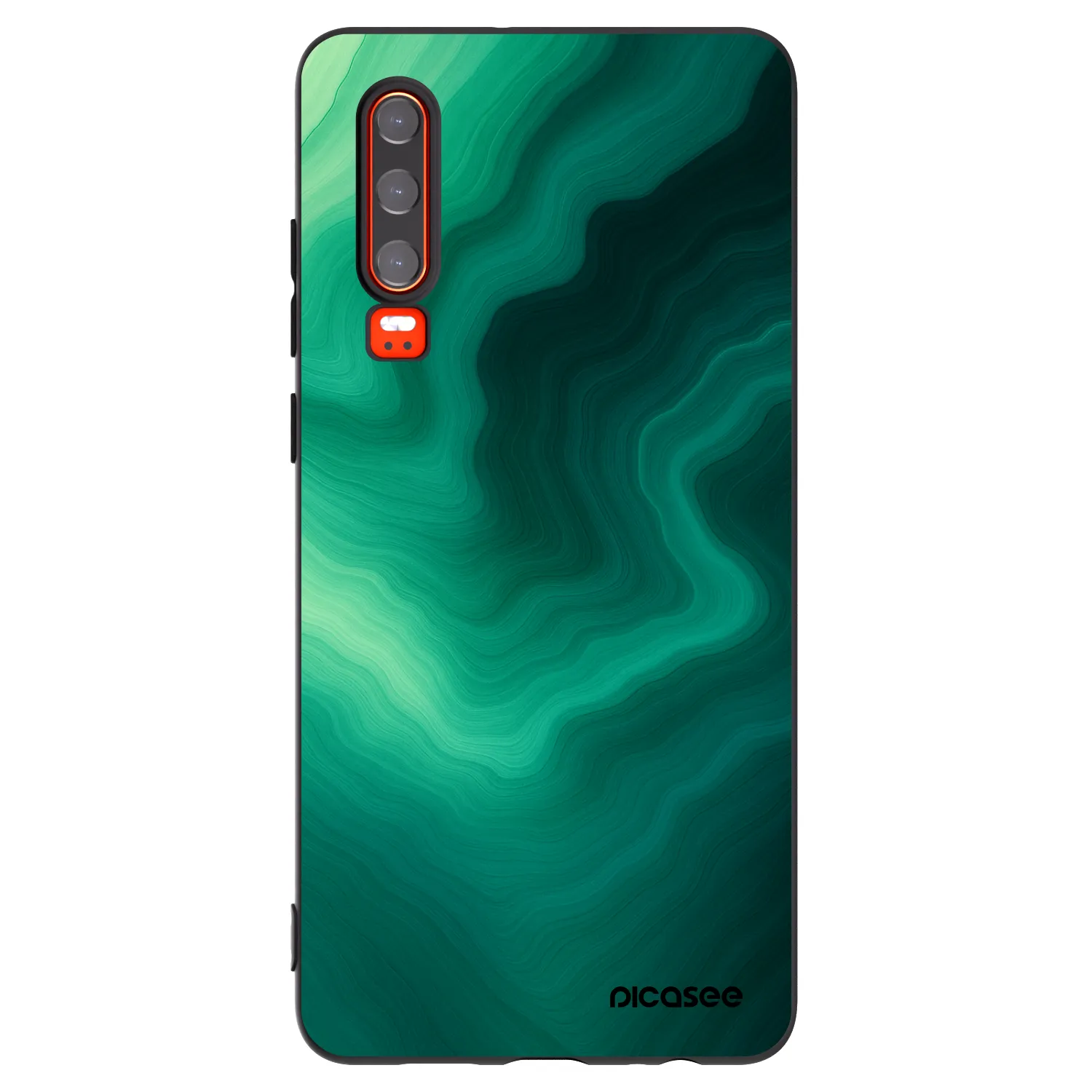 Picasee silikonski črni ovitek za Huawei P30 - Malachite