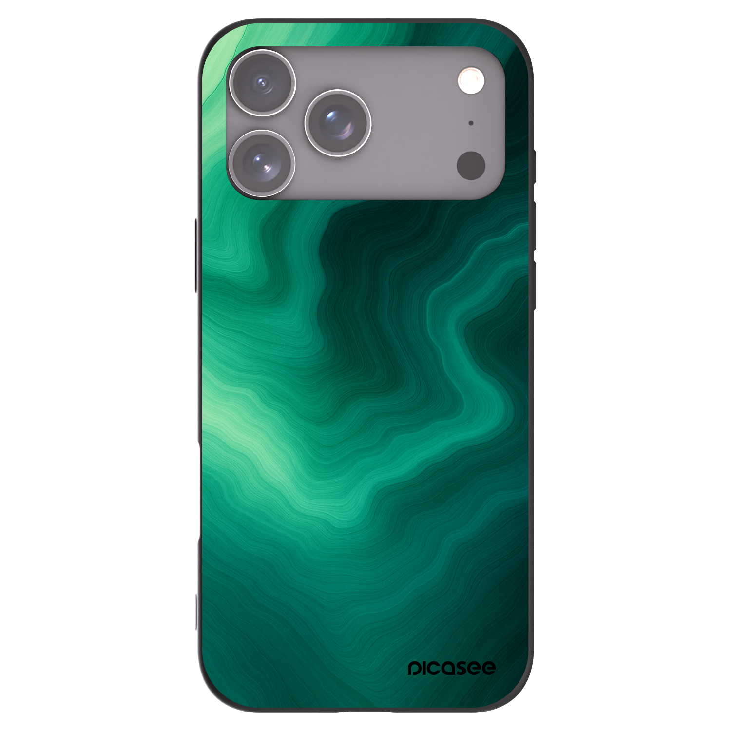Picasee silikonski črni ovitek za Apple iPhone 17 Pro Max - Malachite