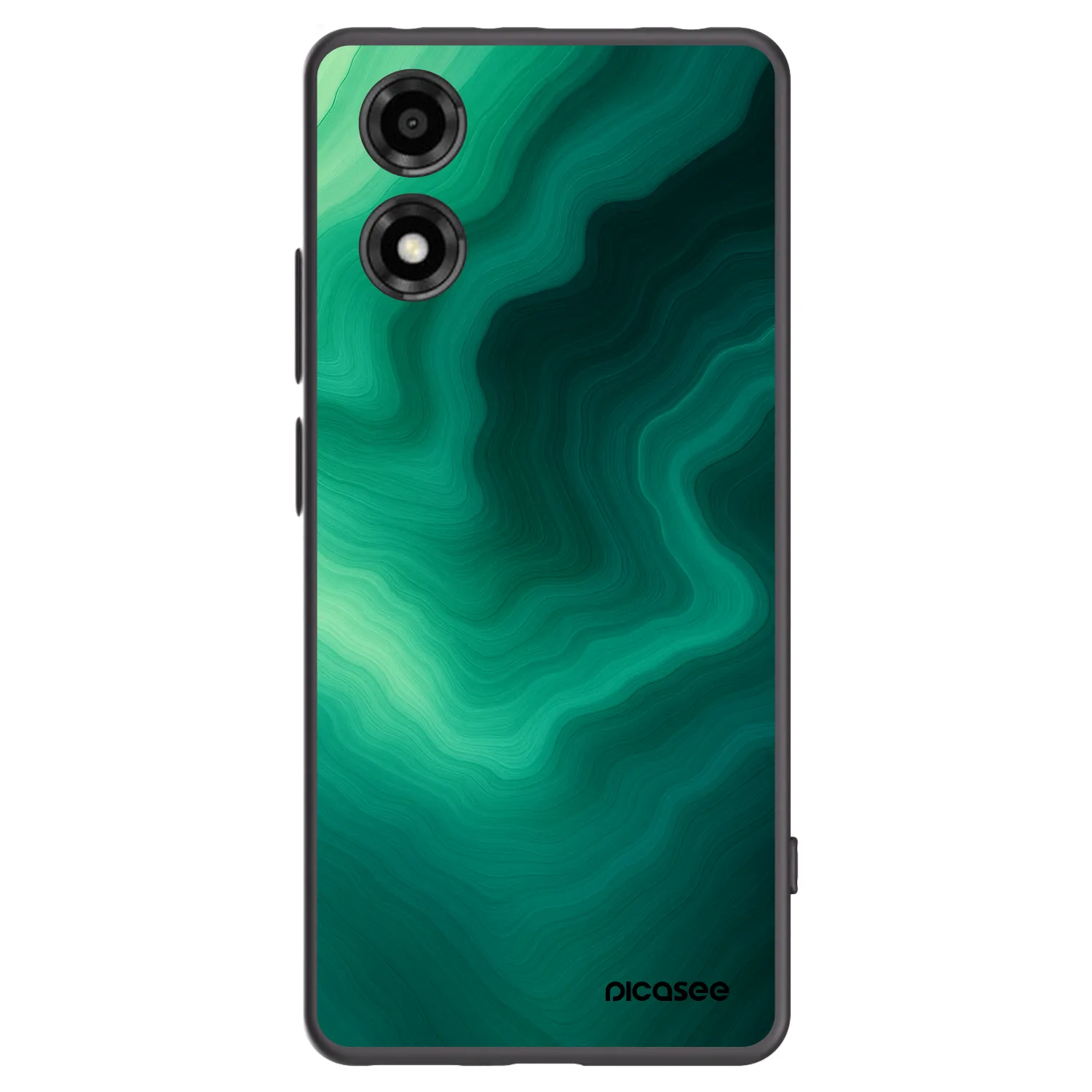 Picasee silikonski črni ovitek za Motorola Moto E14 - Malachite