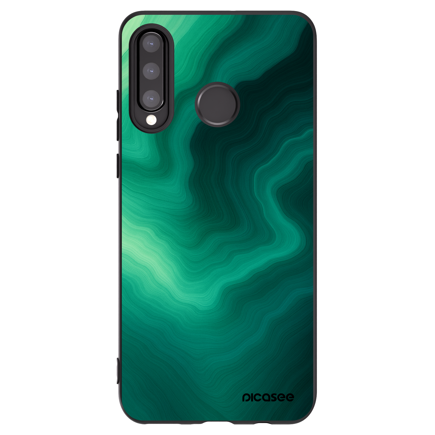 Picasee silikonski črni ovitek za Huawei P30 Lite - Malachite