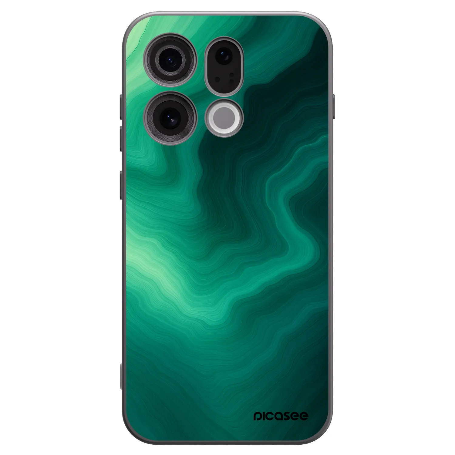 Picasee silikonski črni ovitek za OPPO Find X9 - Malachite