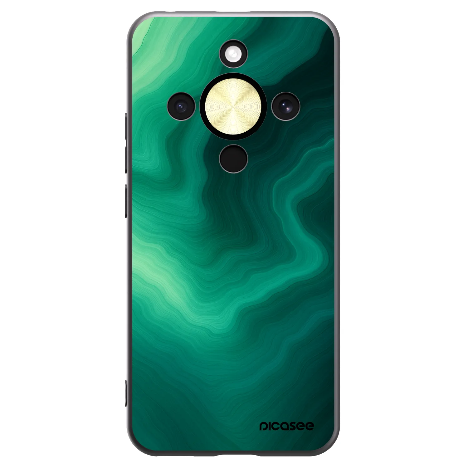 Picasee silikonski črni ovitek za Honor Magic8 Lite 5G - Malachite