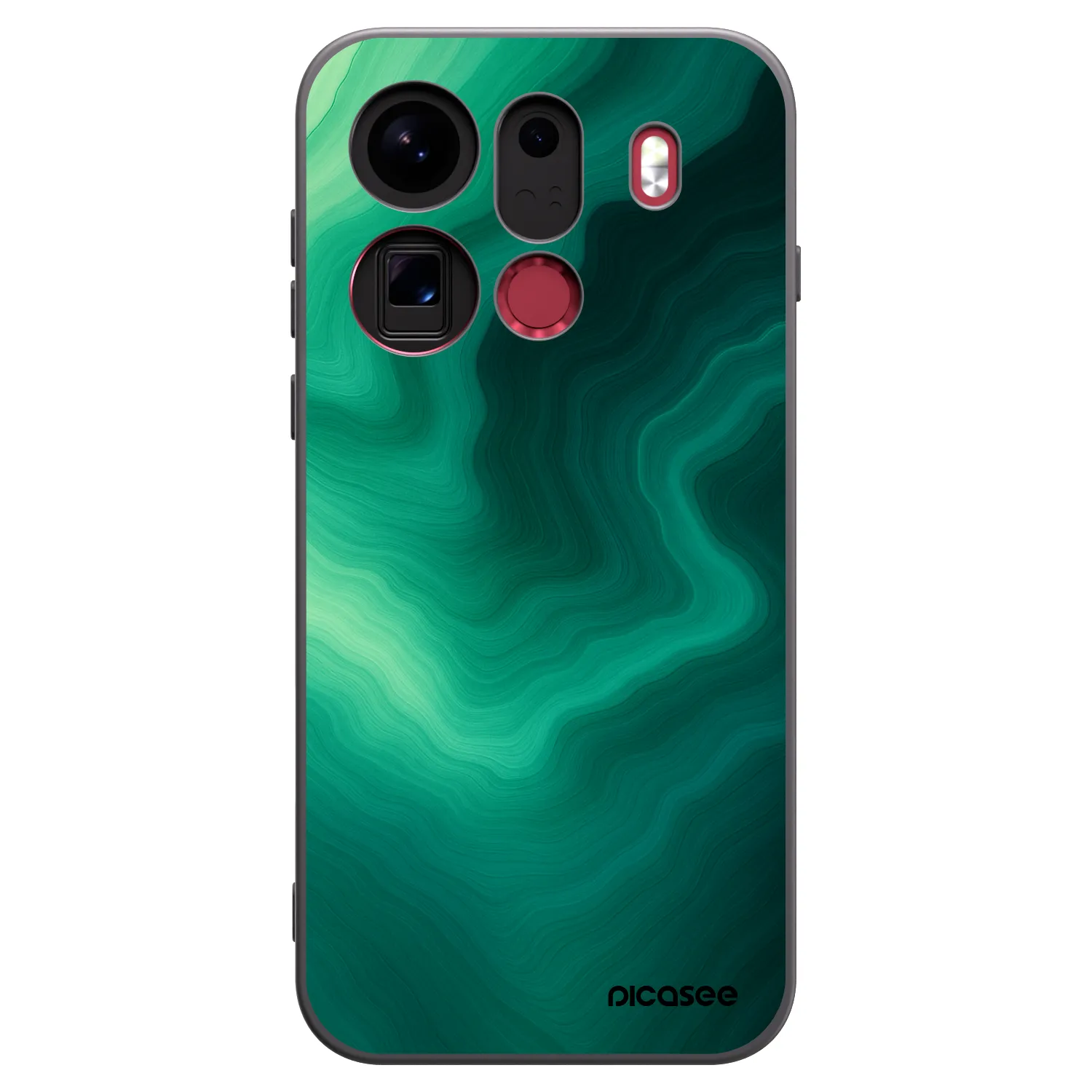Picasee silikonski črni ovitek za OPPO Find X9 Pro - Malachite