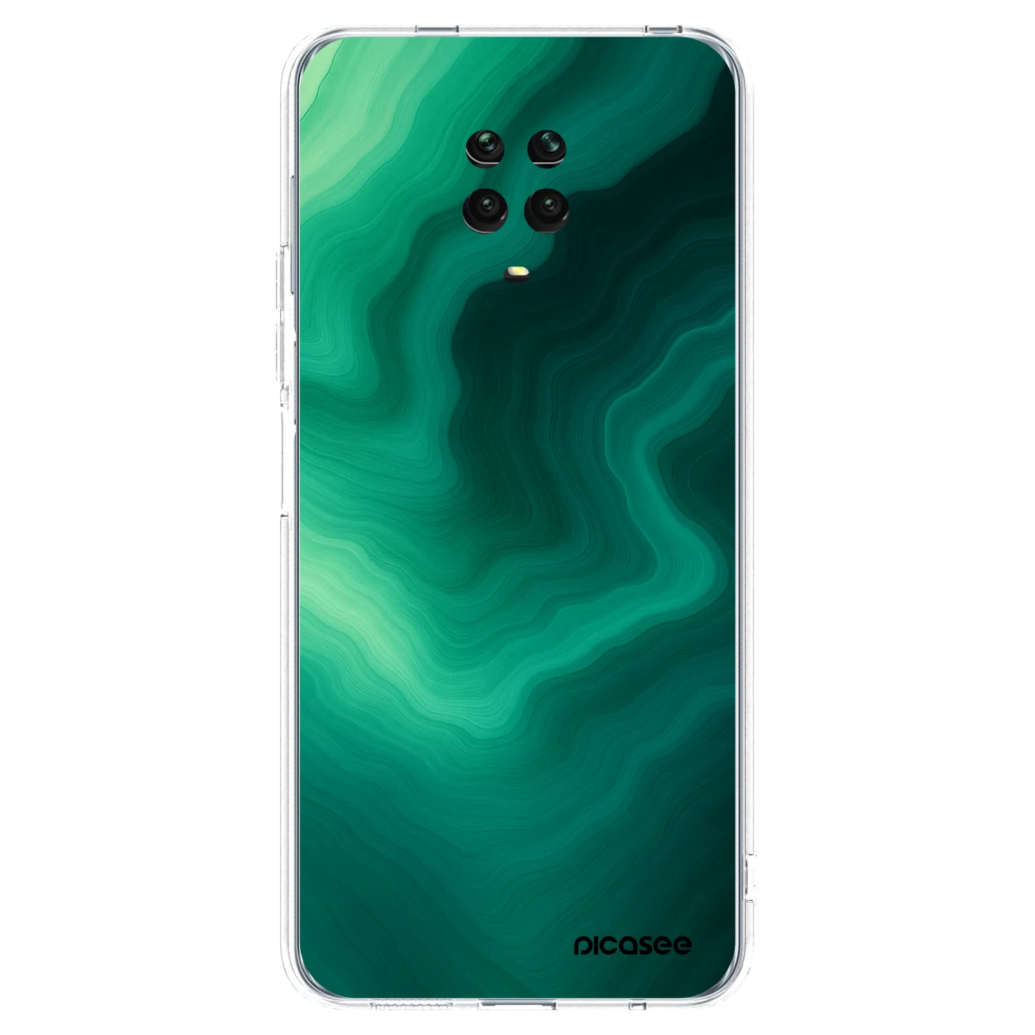 Picasee silikonski prozorni ovitek za Xiaomi Redmi Note 9 Pro - Malachite
