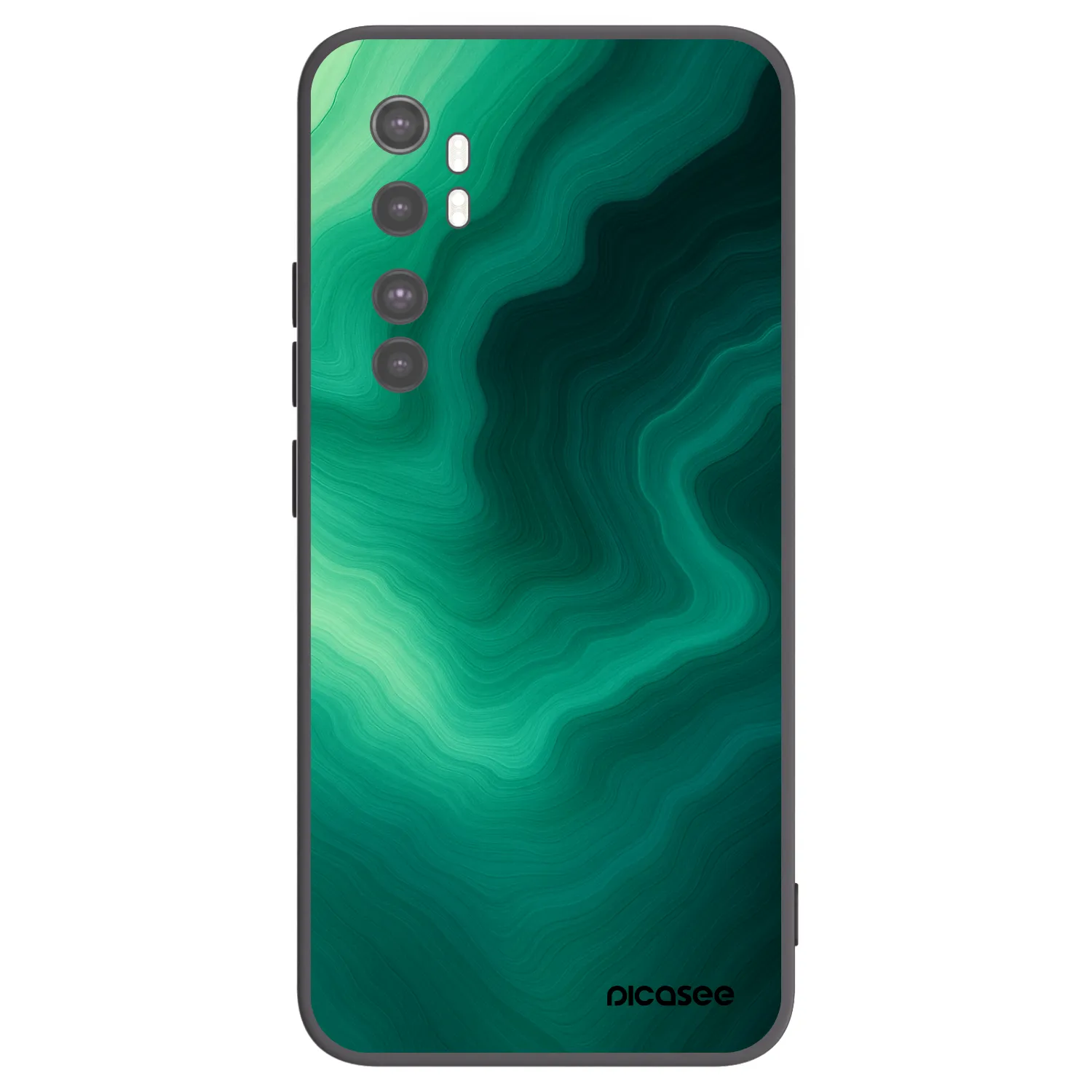 Picasee silikonski črni ovitek za Xiaomi Mi Note 10 Lite - Malachite