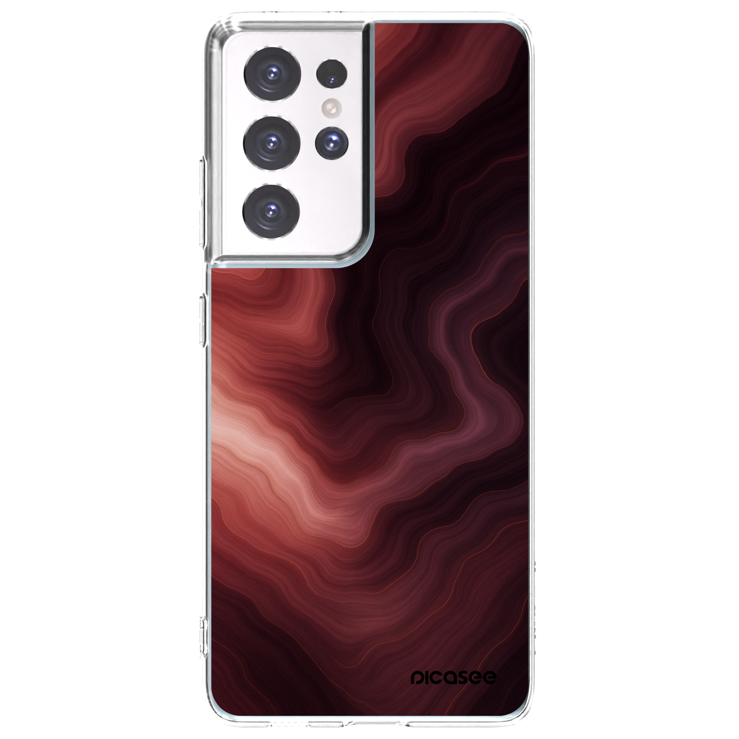 Picasee silikonski prozorni ovitek za Samsung Galaxy S21 Ultra 5G G998B - Rouge