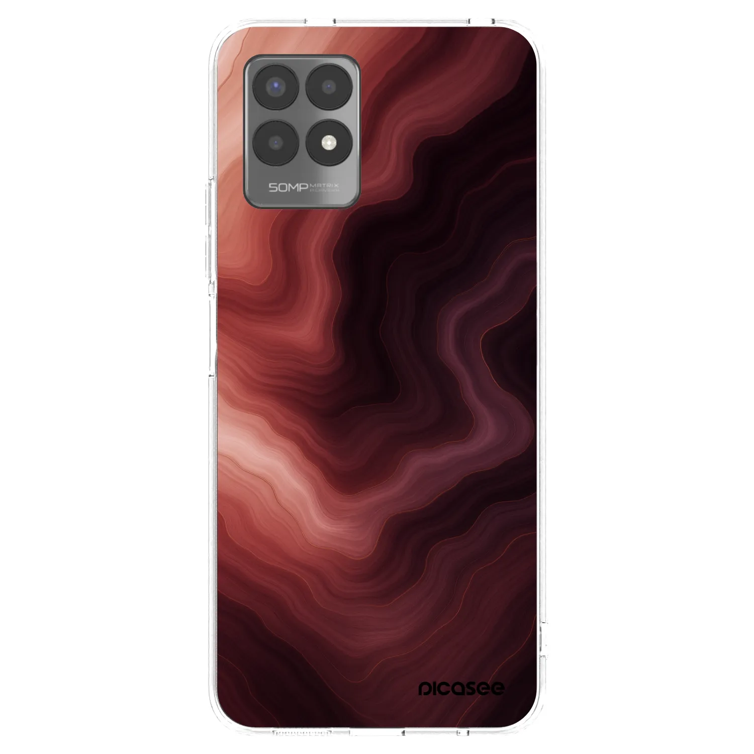 Picasee silikonski prozorni ovitek za Realme 8i - Rouge