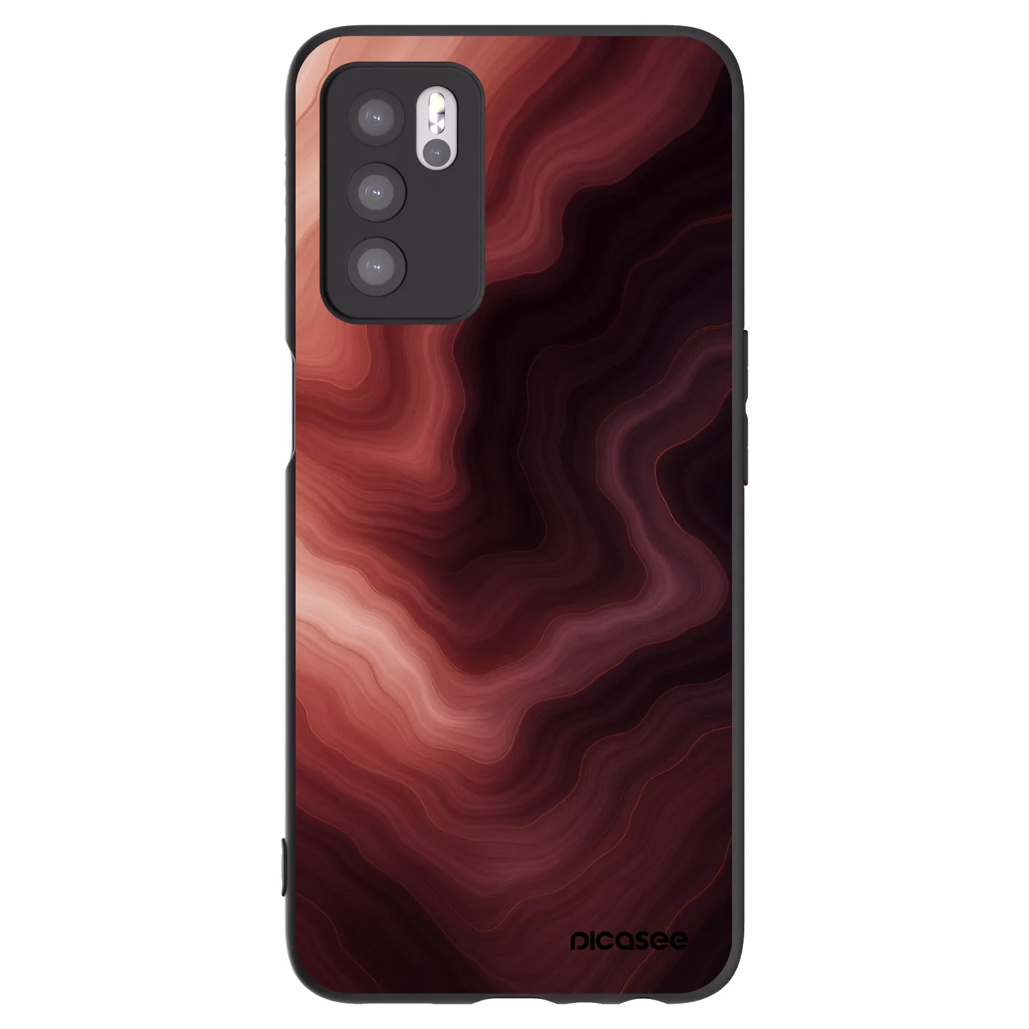 Picasee silikonski črni ovitek za OPPO A16s - Rouge