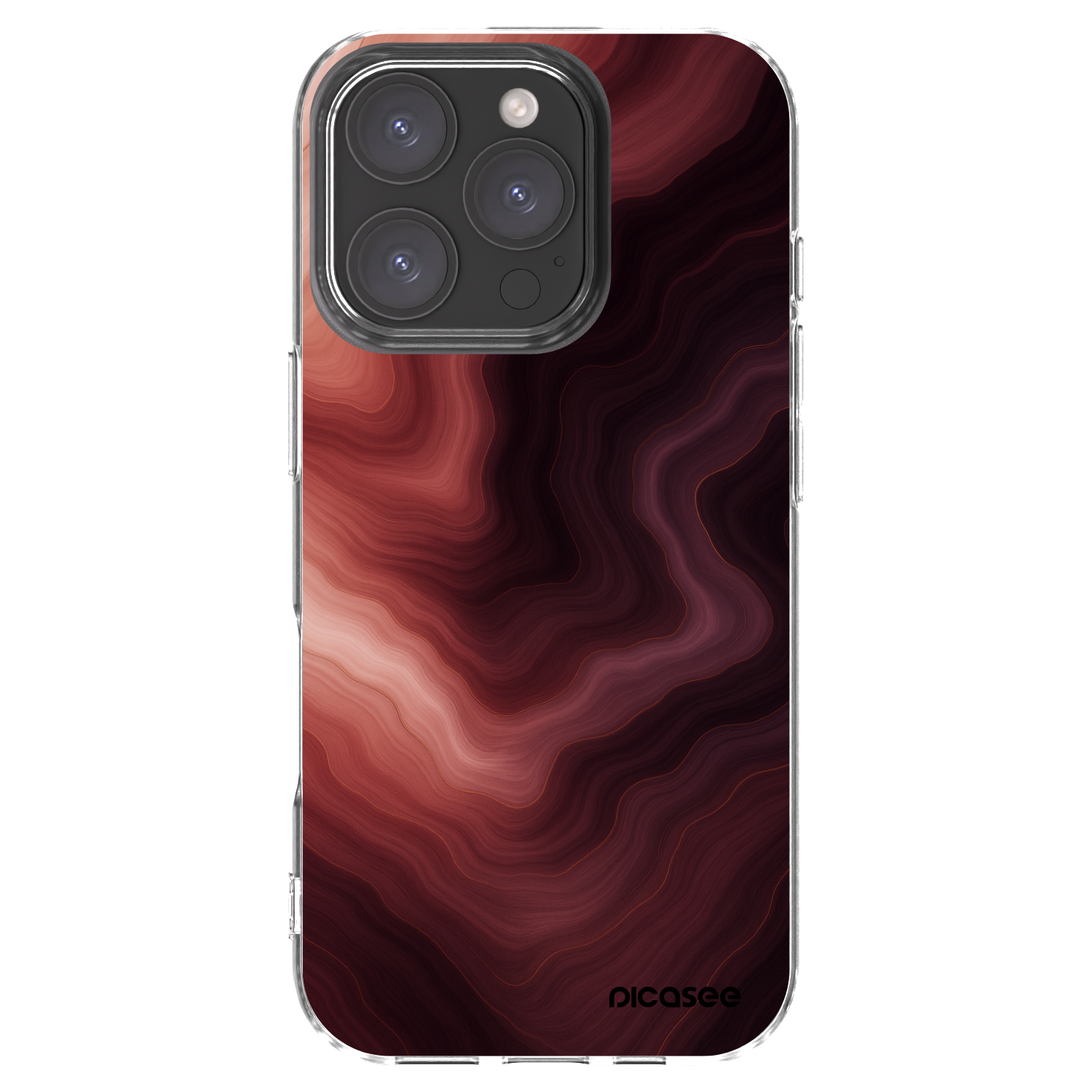 Picasee silikonski prozorni ovitek za Apple iPhone 16 Pro - Rouge