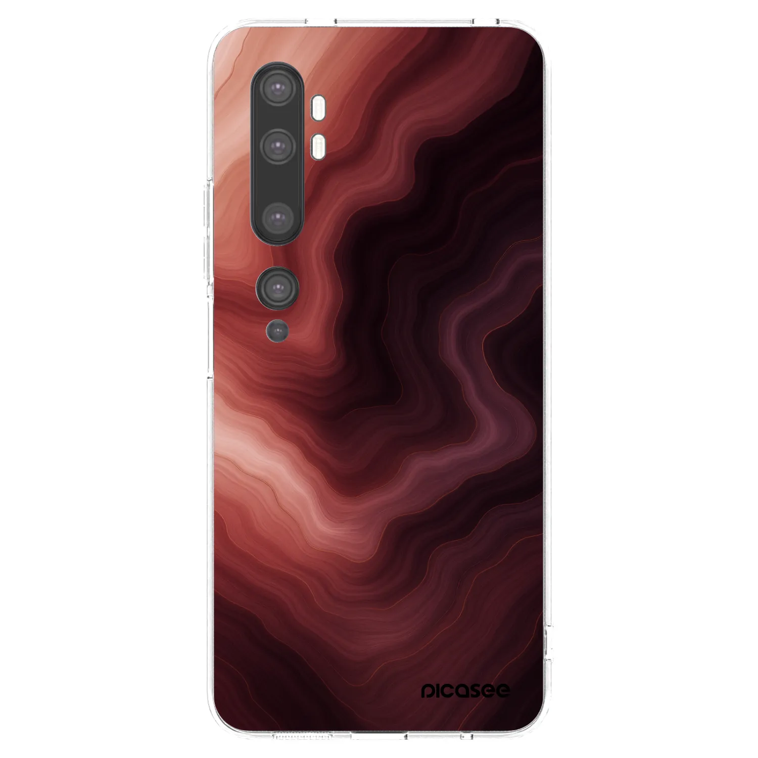 Picasee silikonski prozorni ovitek za Xiaomi Mi Note 10 (Pro) - Rouge