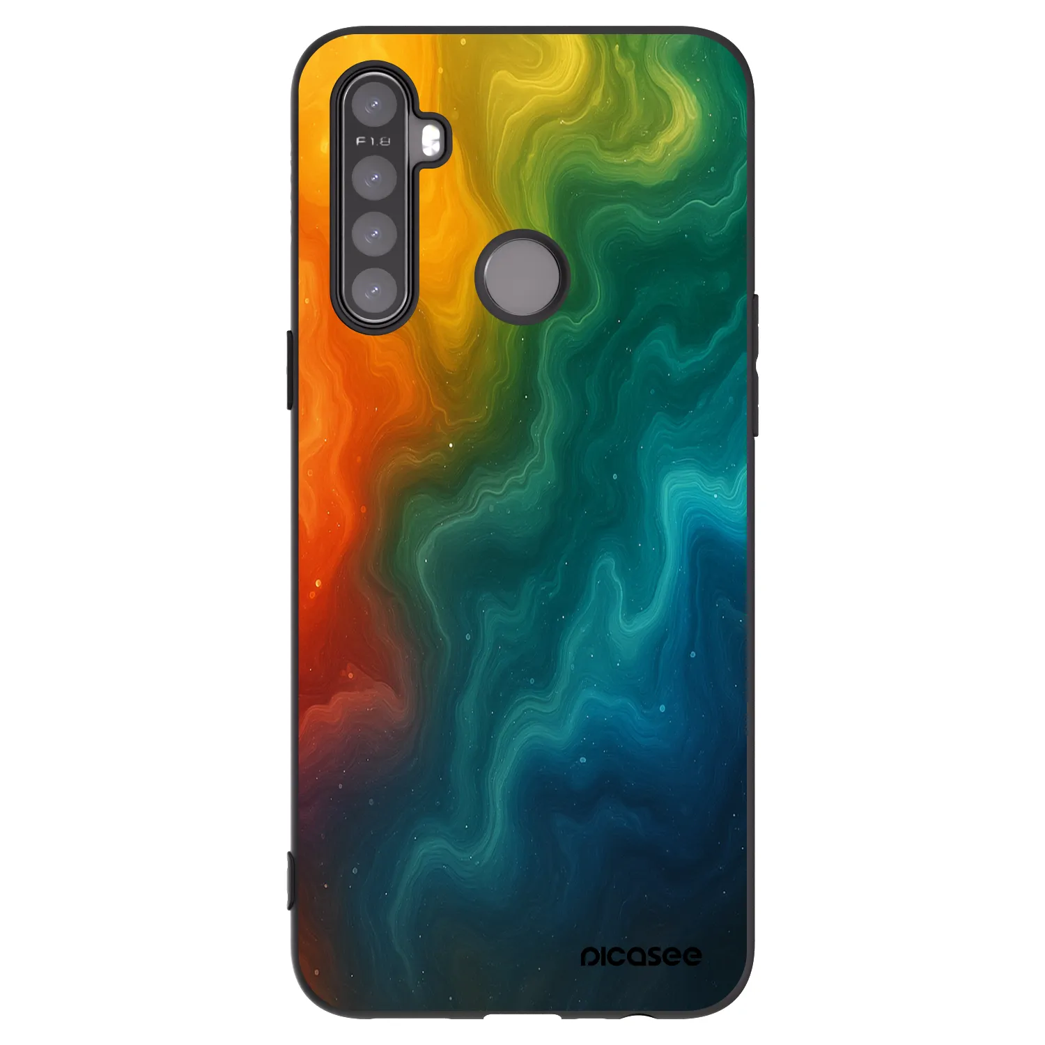 Picasee silikonski črni ovitek za Realme 5 - Solar