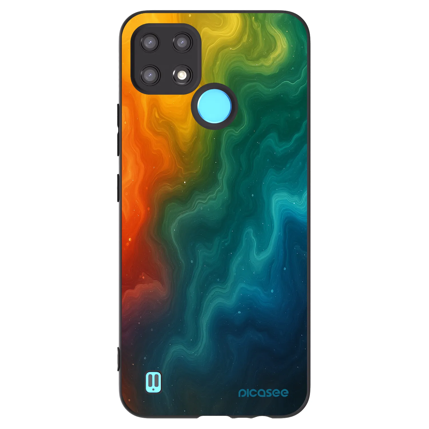 Picasee silikonski črni ovitek za Realme C21 - Solar