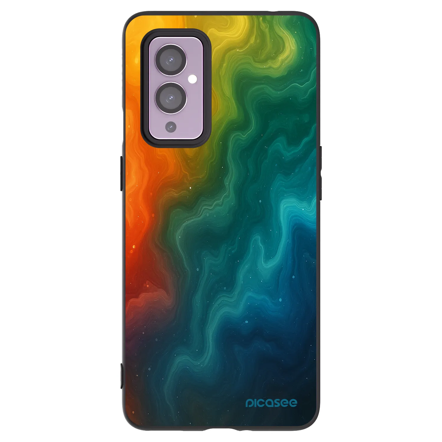 Picasee silikonski črni ovitek za OnePlus 9 - Solar