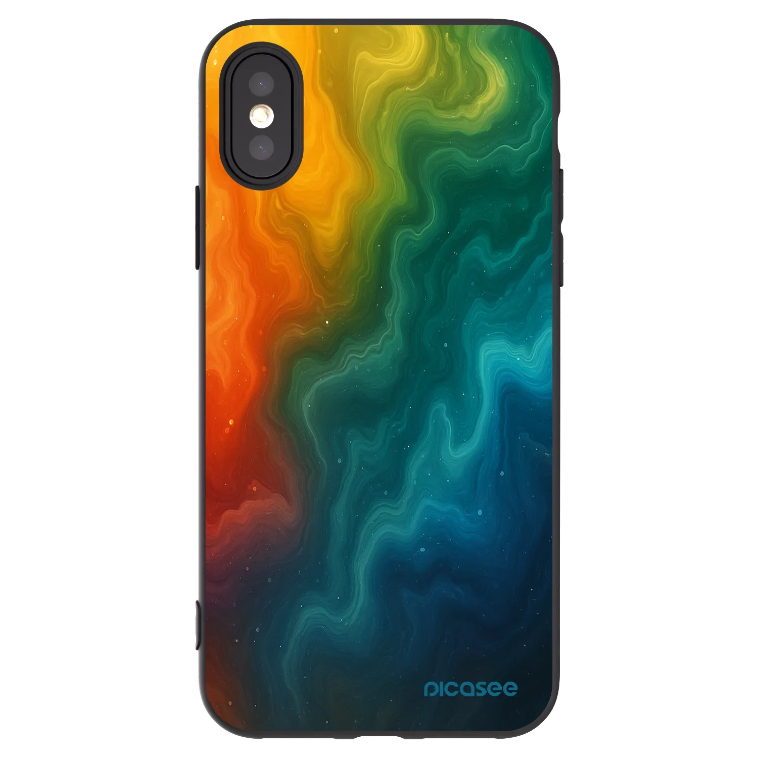 Picasee silikonski črni ovitek za Apple iPhone X/XS - Solar