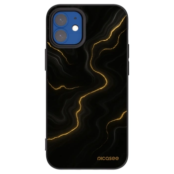 Picasee silikonski črni ovitek za Apple iPhone 12 mini - Thunder