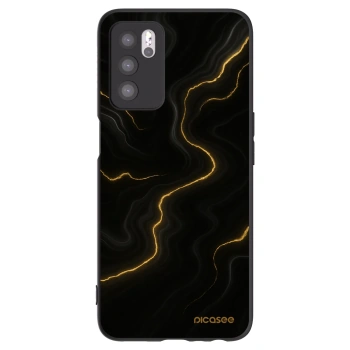 Picasee silikonski črni ovitek za OPPO A16s - Thunder