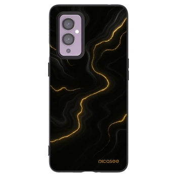 Picasee silikonski črni ovitek za OnePlus 9 - Thunder