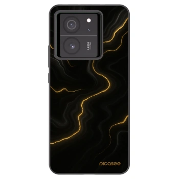 Picasee silikonski črni ovitek za Xiaomi 13T Pro - Thunder