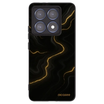 Picasee silikonski črni ovitek za Xiaomi 14T Pro - Thunder