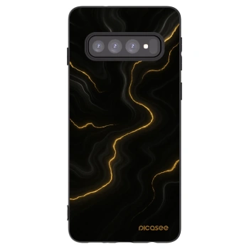 Picasee silikonski črni ovitek za Samsung Galaxy S10 G973 - Thunder