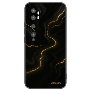 Picasee silikonski črni ovitek za Xiaomi Mi Note 10 (Pro) - Thunder