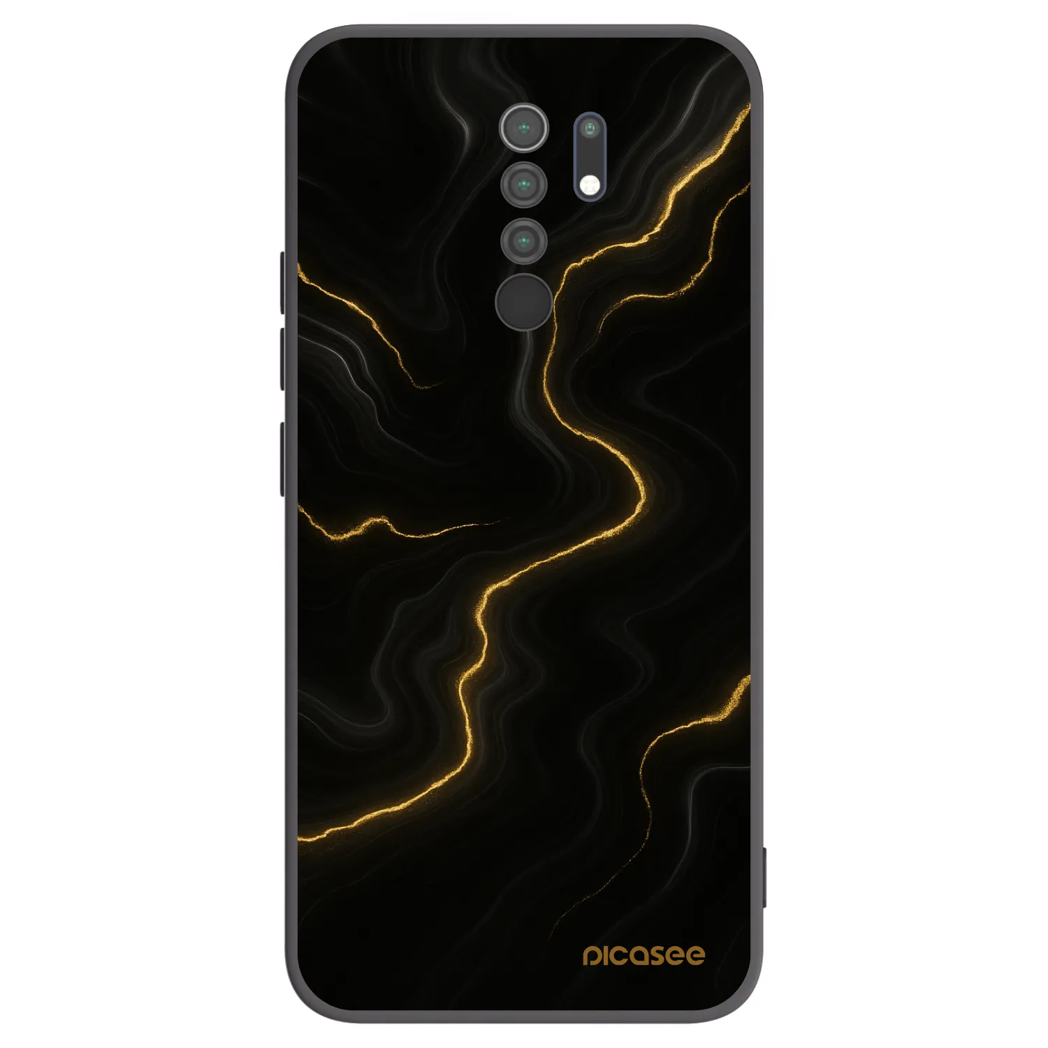 Picasee silikonski črni ovitek za Xiaomi Redmi 9 - Thunder