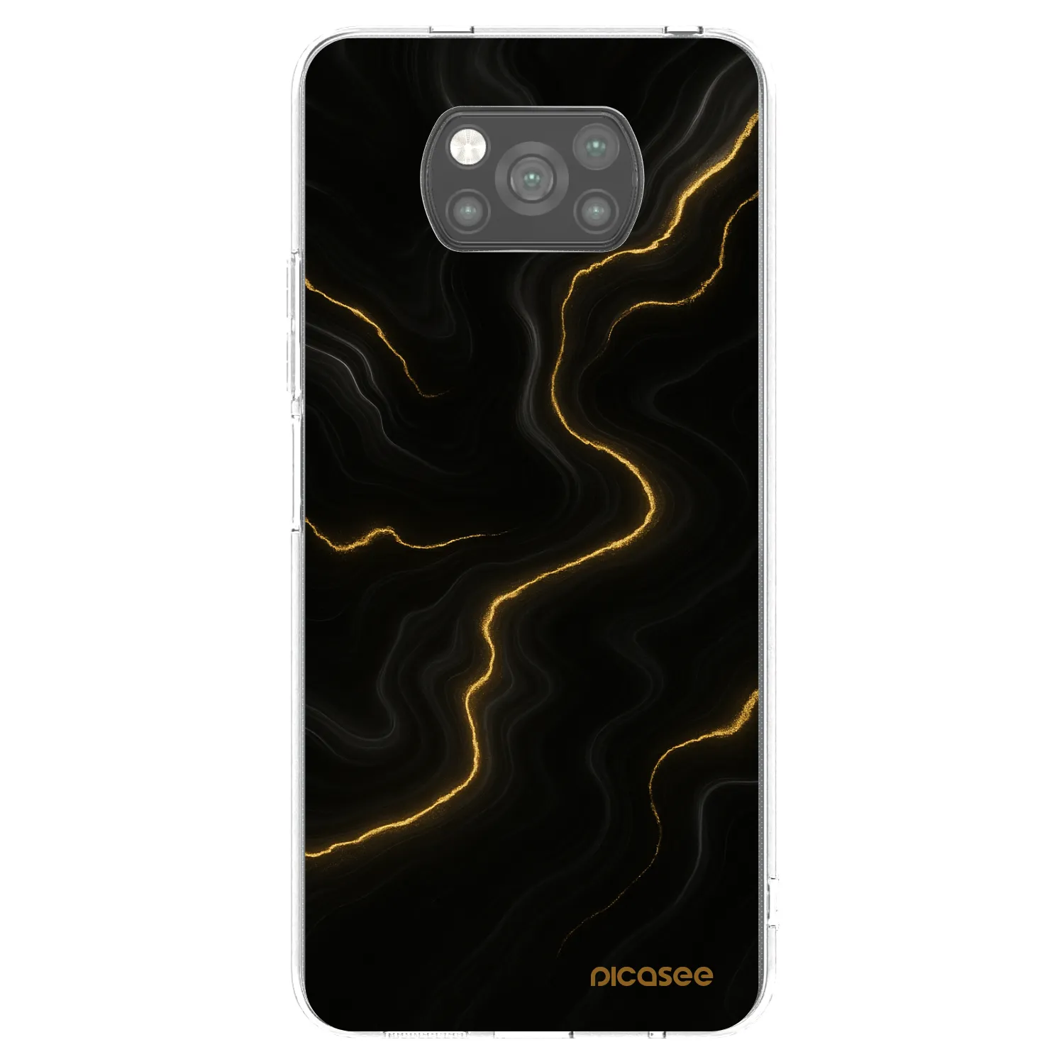 Picasee silikonski črni ovitek za Xiaomi Poco X3 - Thunder
