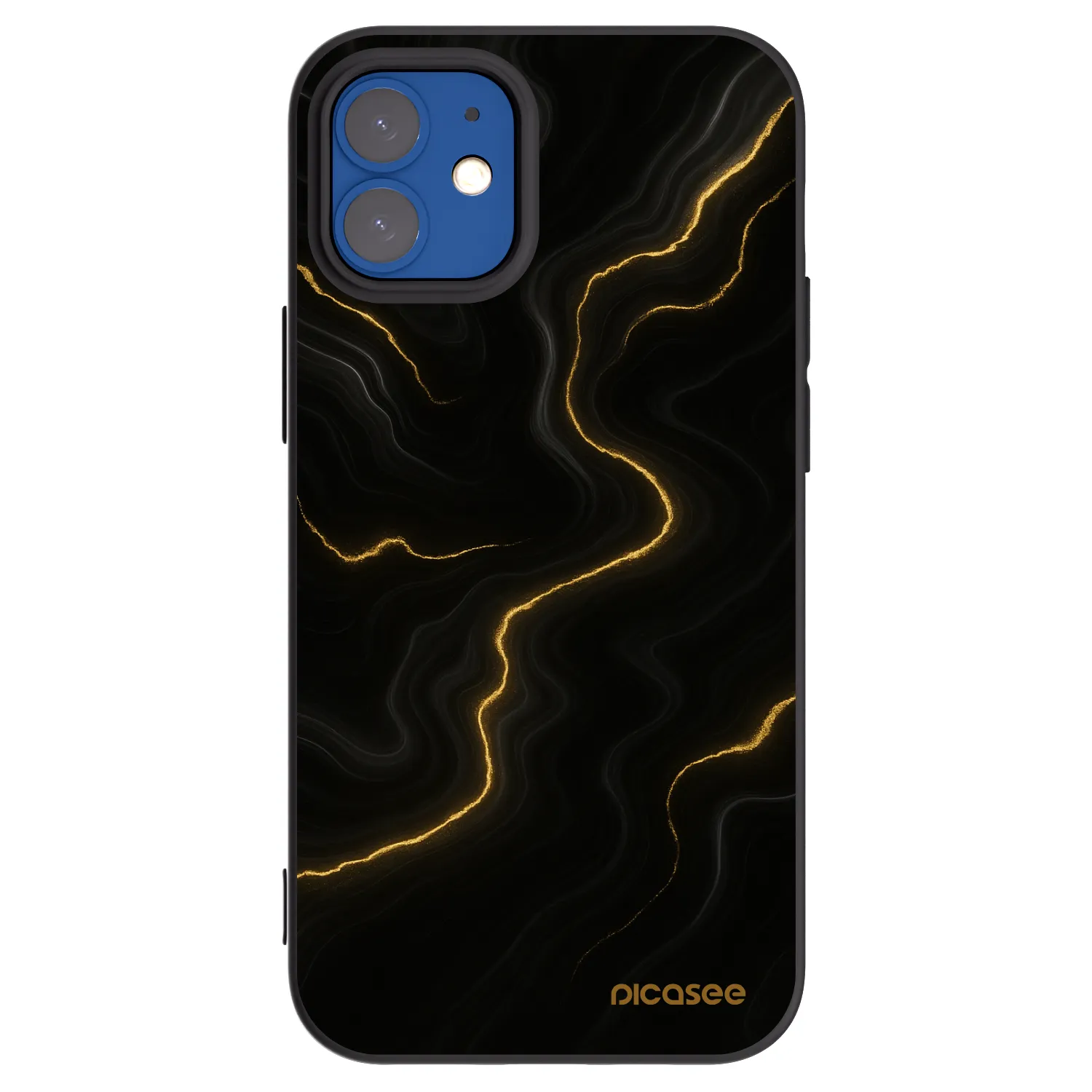 Picasee silikonski črni ovitek za Apple iPhone 12 mini - Thunder