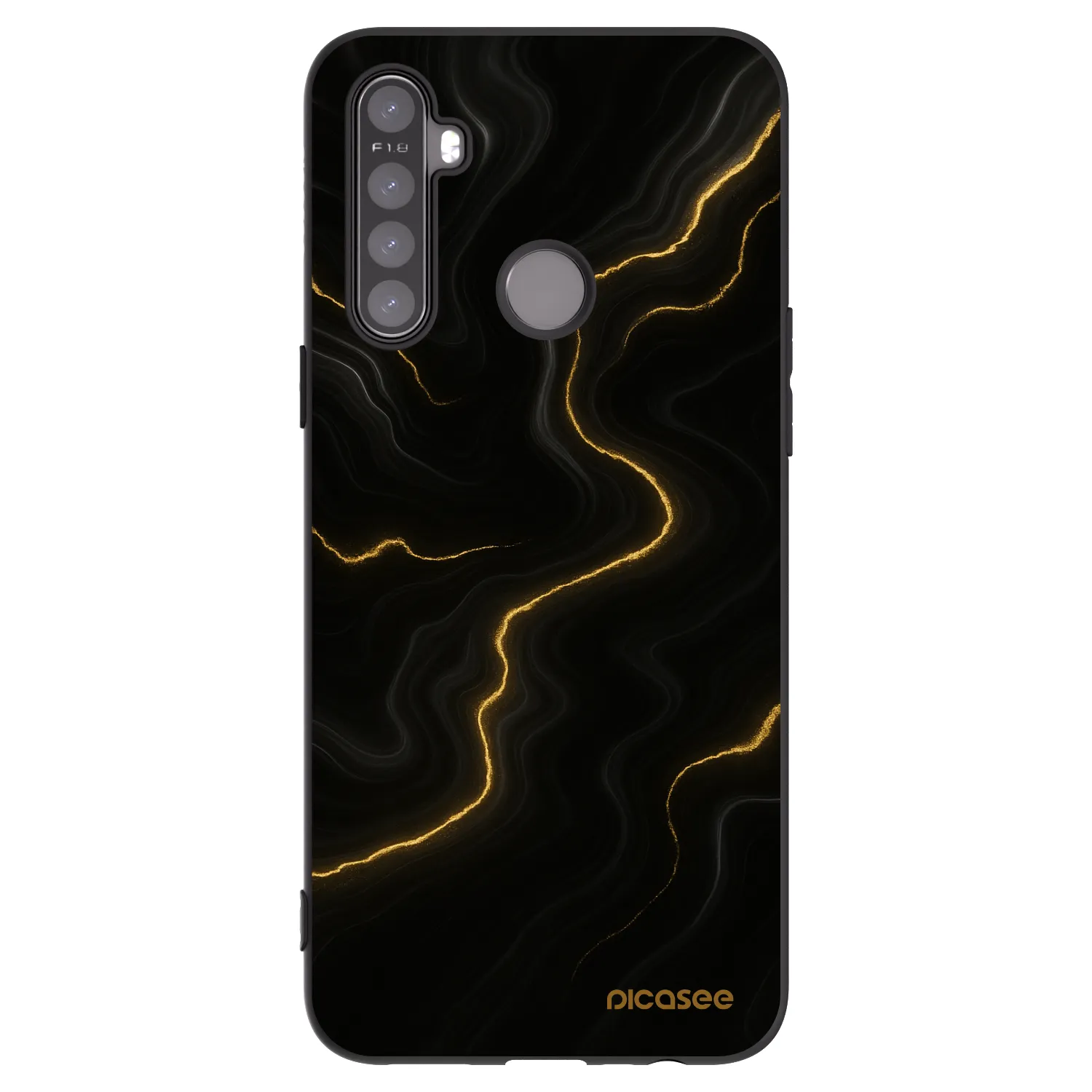 Picasee silikonski črni ovitek za Realme 5 - Thunder