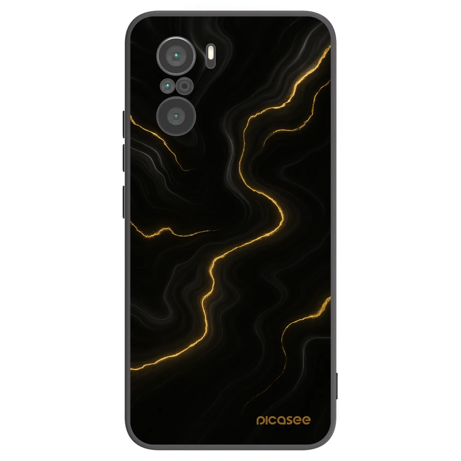 Picasee silikonski črni ovitek za Xiaomi Poco F3 - Thunder