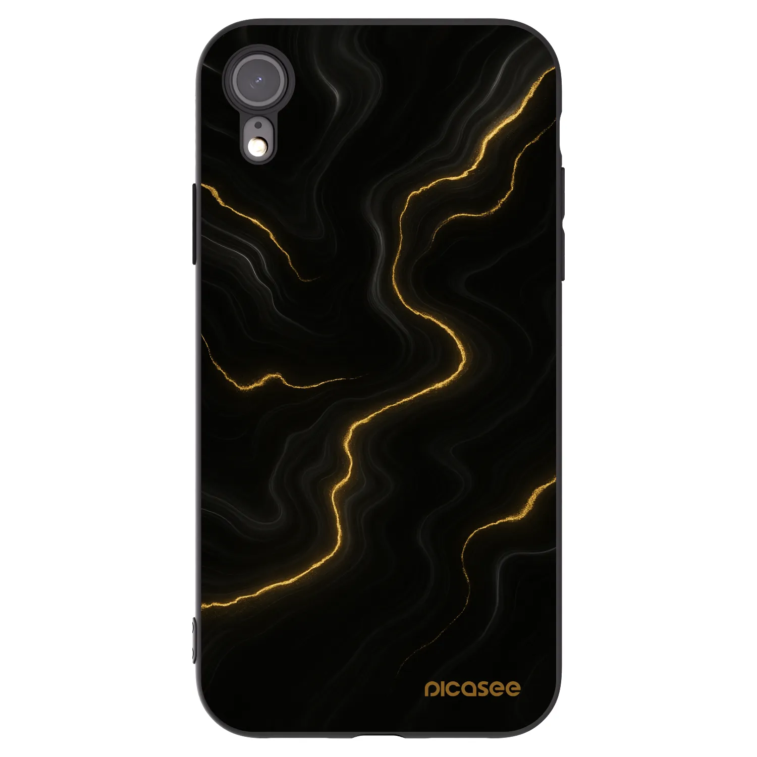 Picasee silikonski črni ovitek za Apple iPhone XR - Thunder