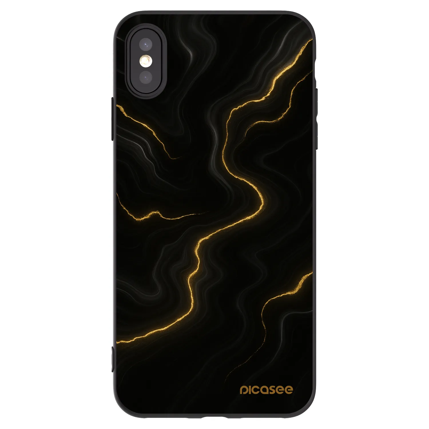 Picasee silikonski črni ovitek za Apple iPhone XS Max - Thunder