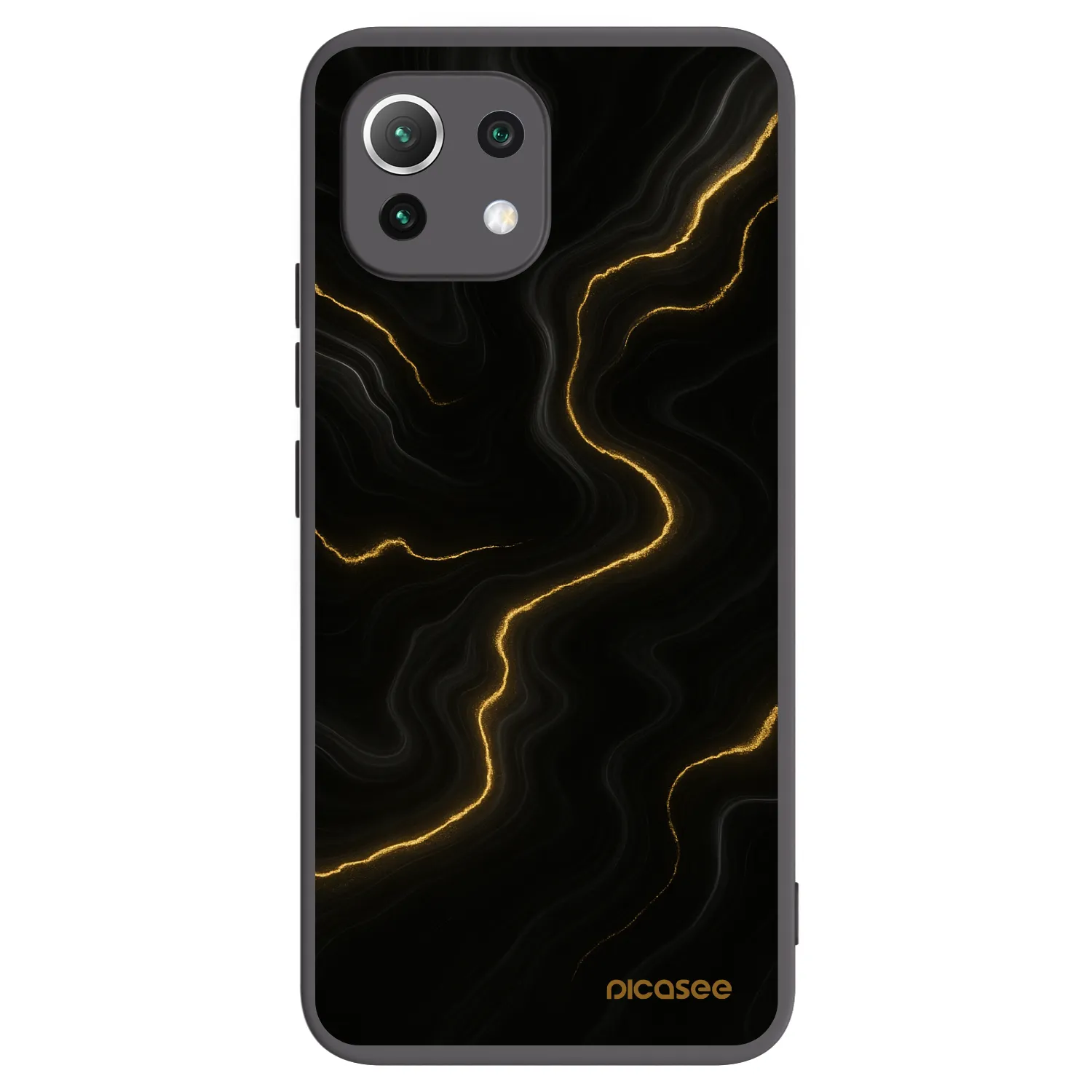 Picasee silikonski črni ovitek za Xiaomi 11 Lite 5G NE - Thunder