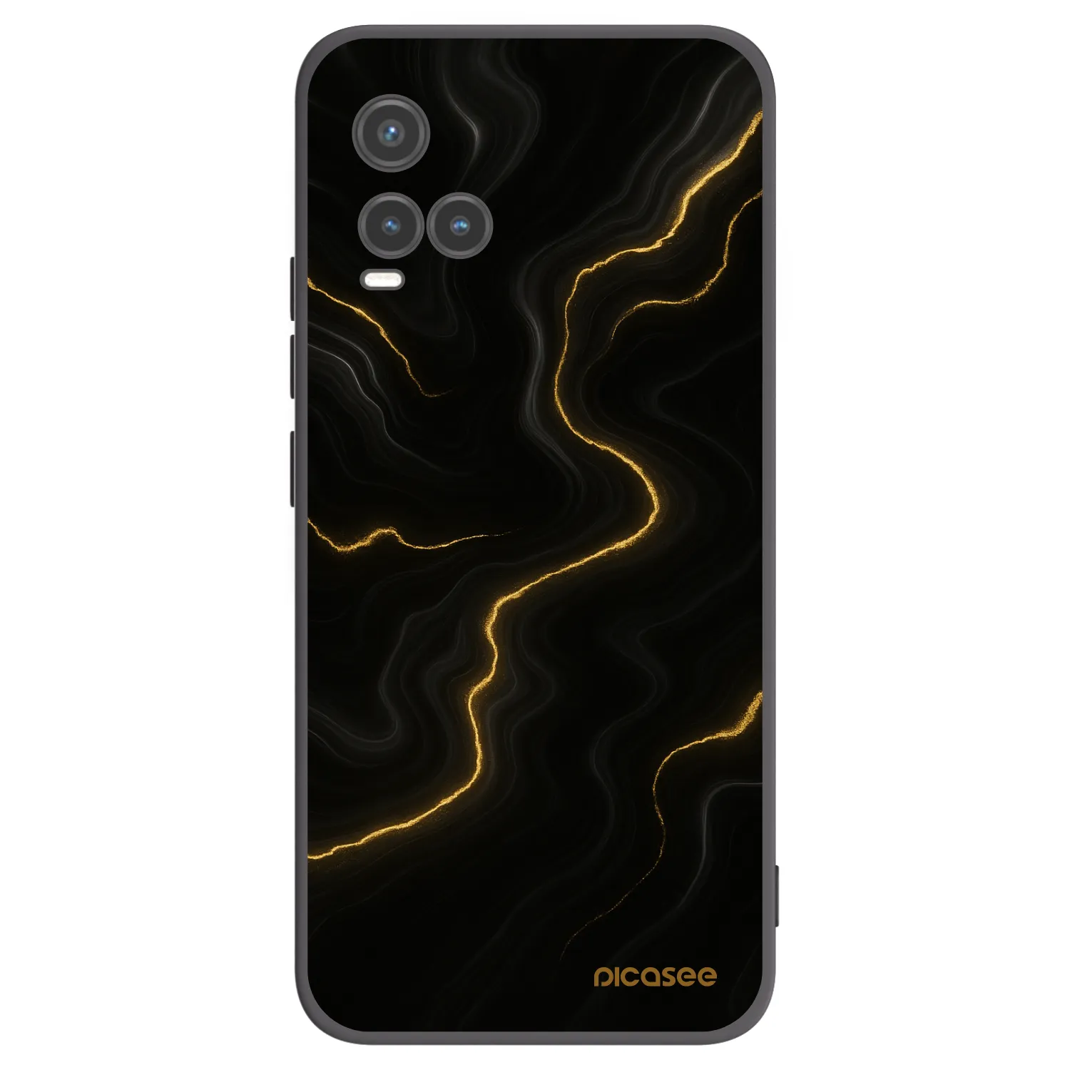 Picasee silikonski črni ovitek za Vivo Y33s - Thunder