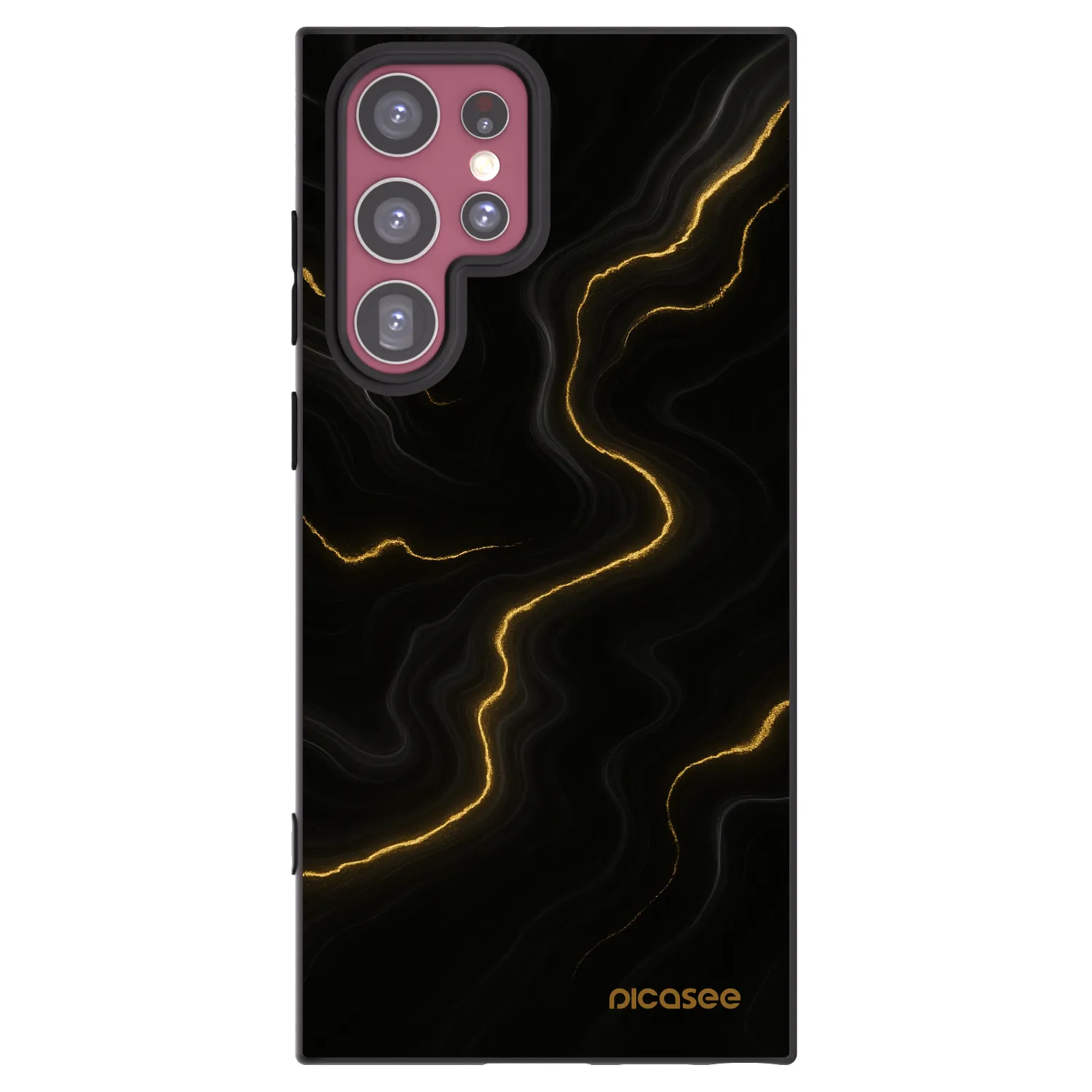 Picasee silikonski črni ovitek za Samsung Galaxy S22 Ultra 5G - Thunder