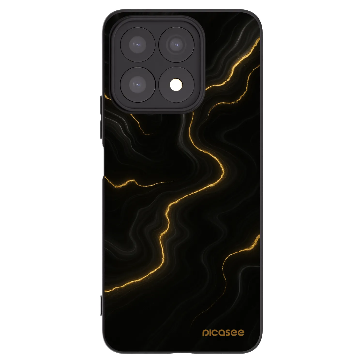 Picasee silikonski črni ovitek za Honor X8a - Thunder