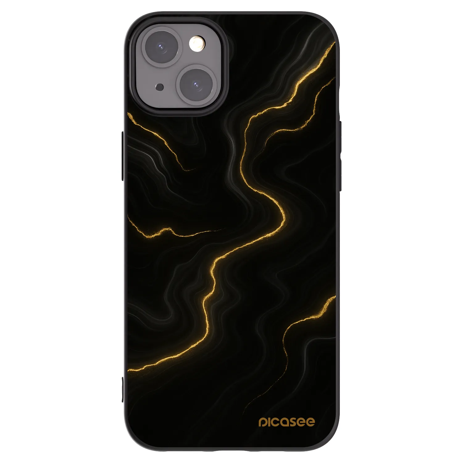Picasee silikonski črni ovitek za Apple iPhone 15 Plus - Thunder
