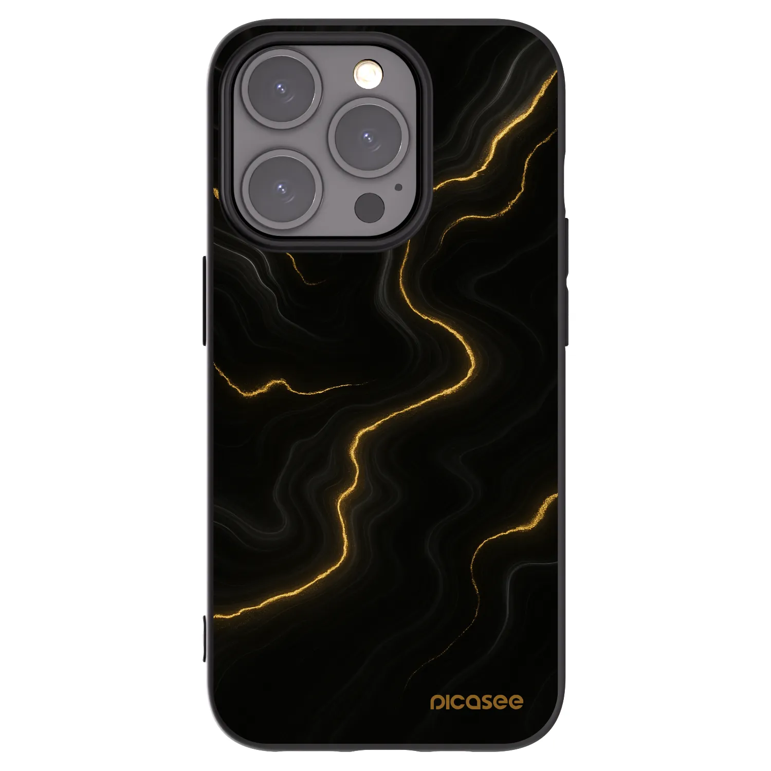 Picasee silikonski črni ovitek za Apple iPhone 15 Pro - Thunder