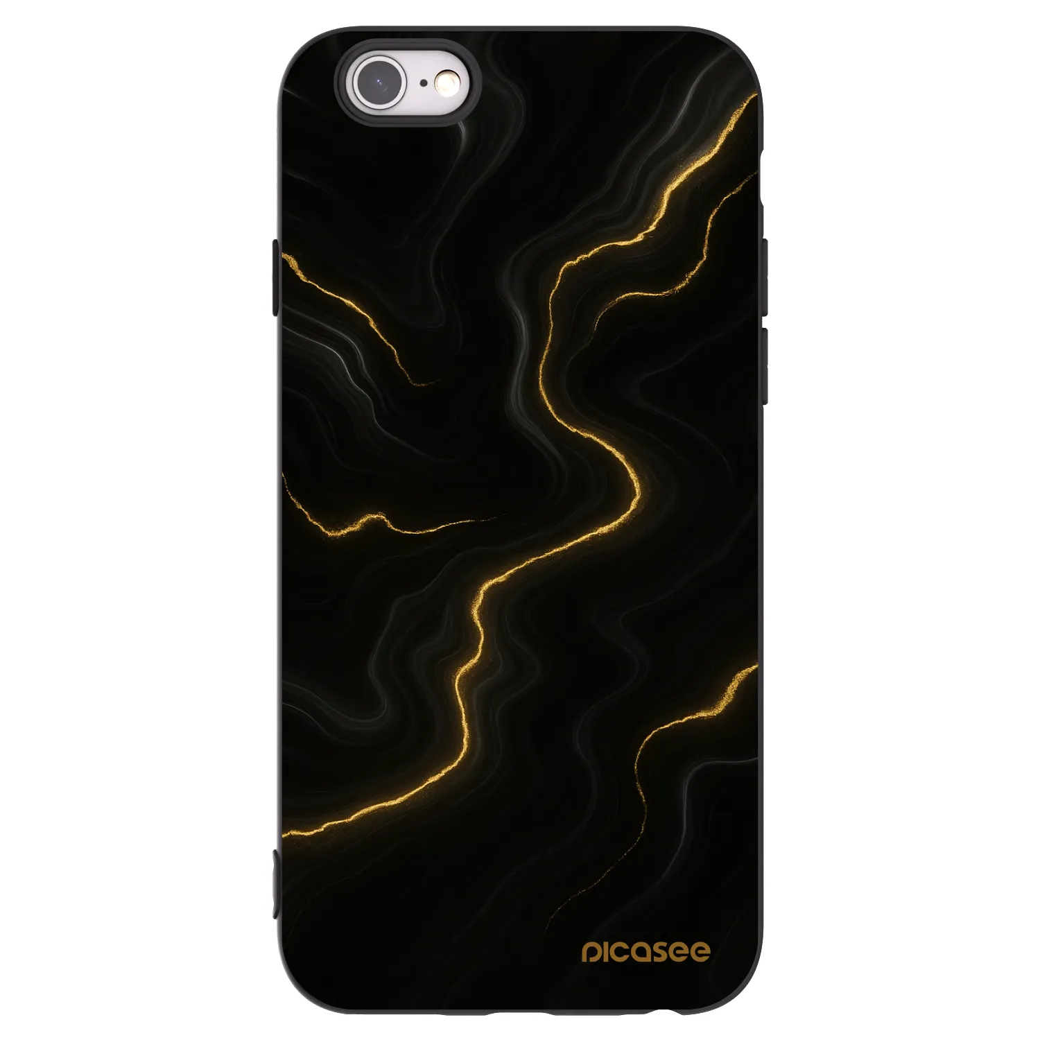 Picasee silikonski črni ovitek za Apple iPhone 6/6S - Thunder