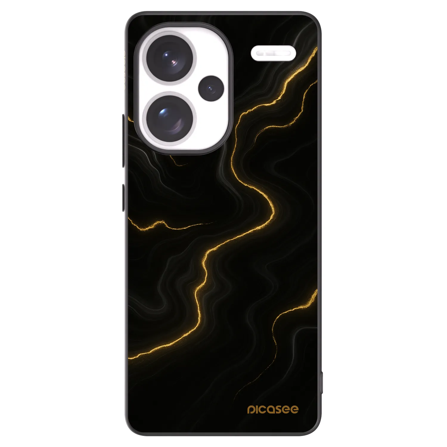 Picasee silikonski črni ovitek za Xiaomi Redmi Note 13 Pro+ 5G - Thunder