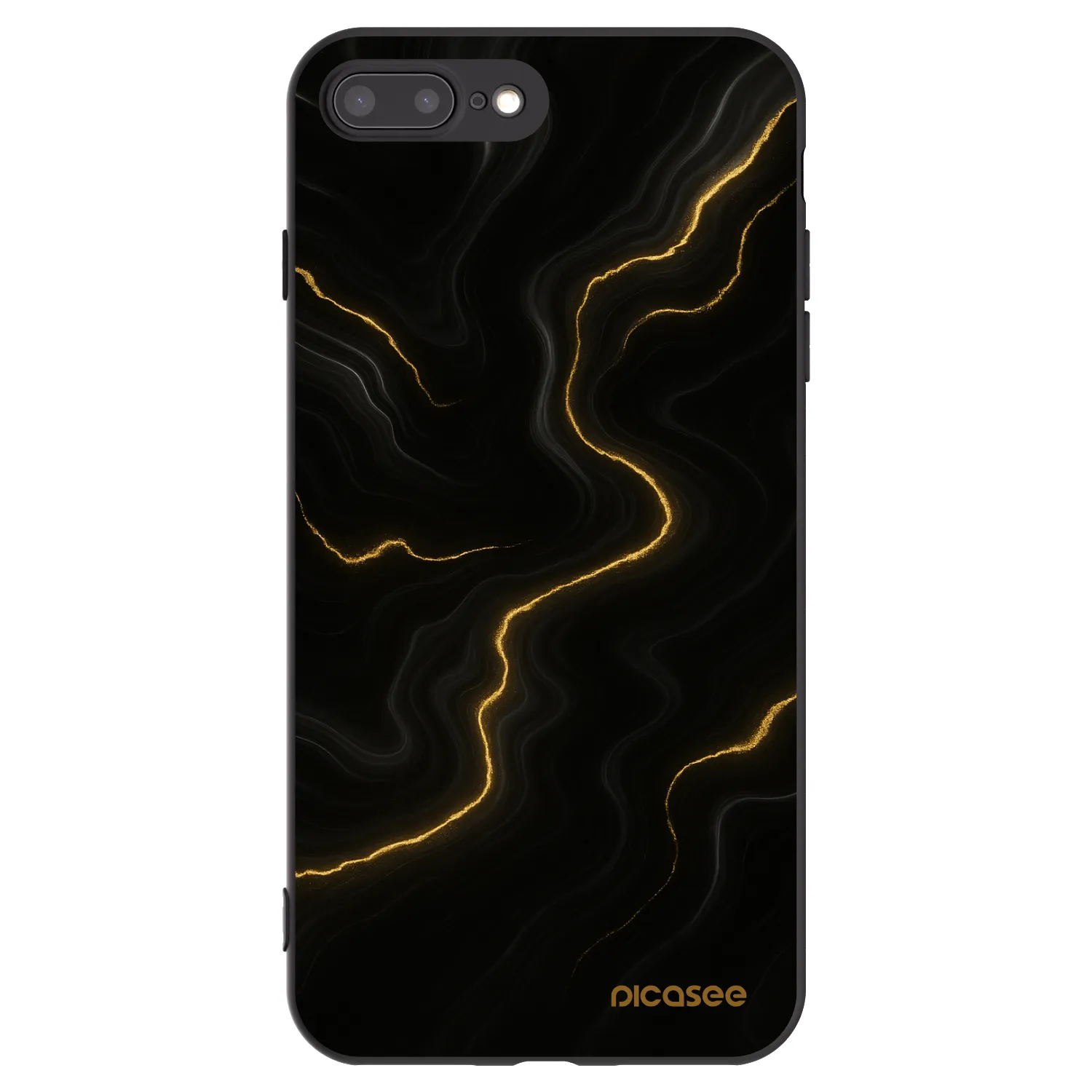 Picasee silikonski črni ovitek za Apple iPhone 8 Plus - Thunder