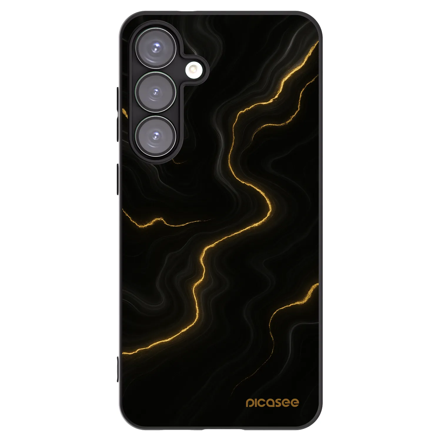 Picasee silikonski črni ovitek za Samsung Galaxy S25+ 5G - Thunder