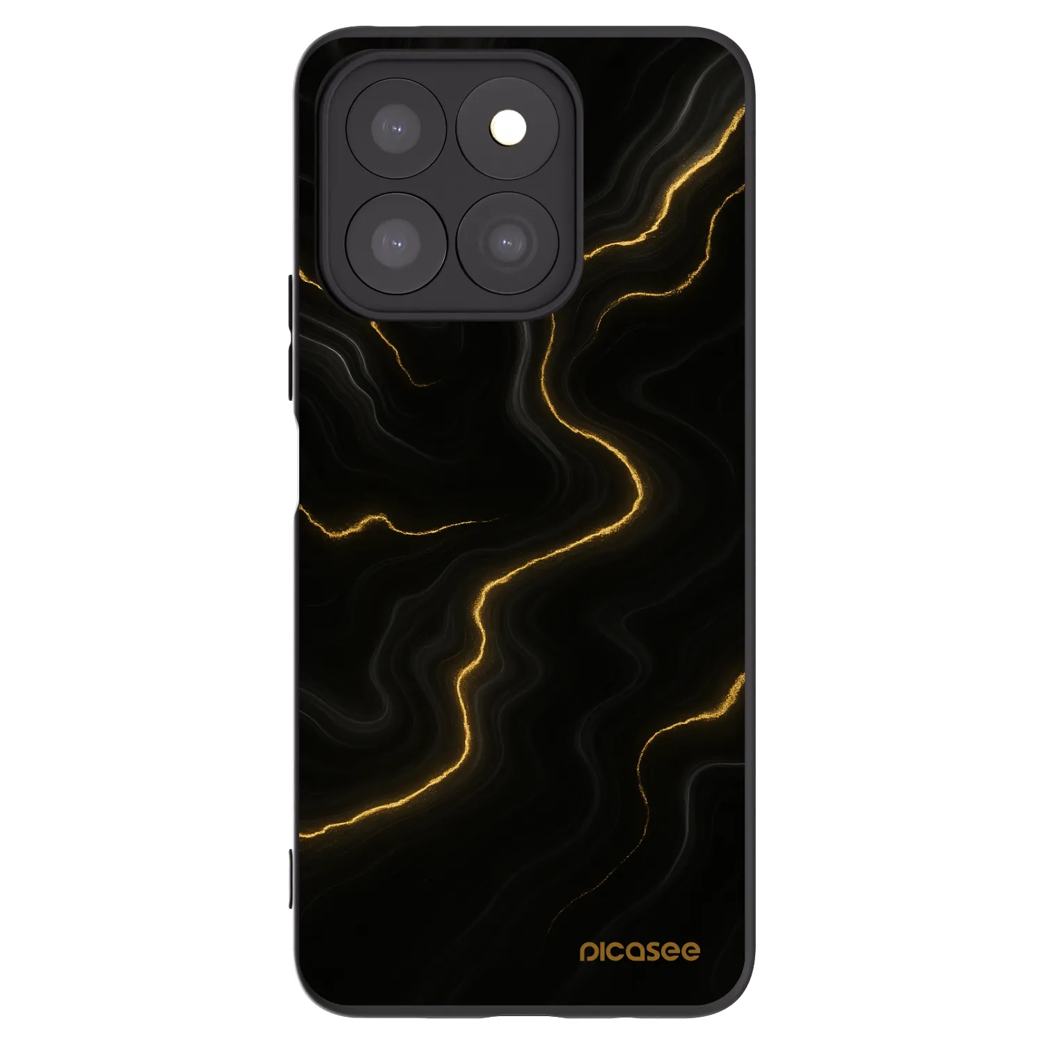 Picasee silikonski črni ovitek za Honor X8c - Thunder
