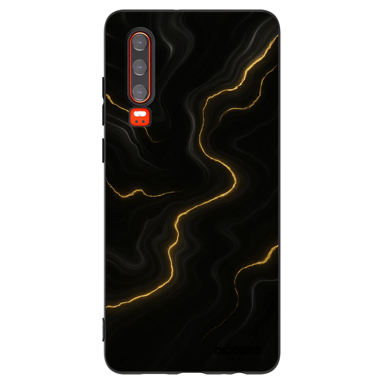Picasee silikonski črni ovitek za Huawei P30 - Thunder