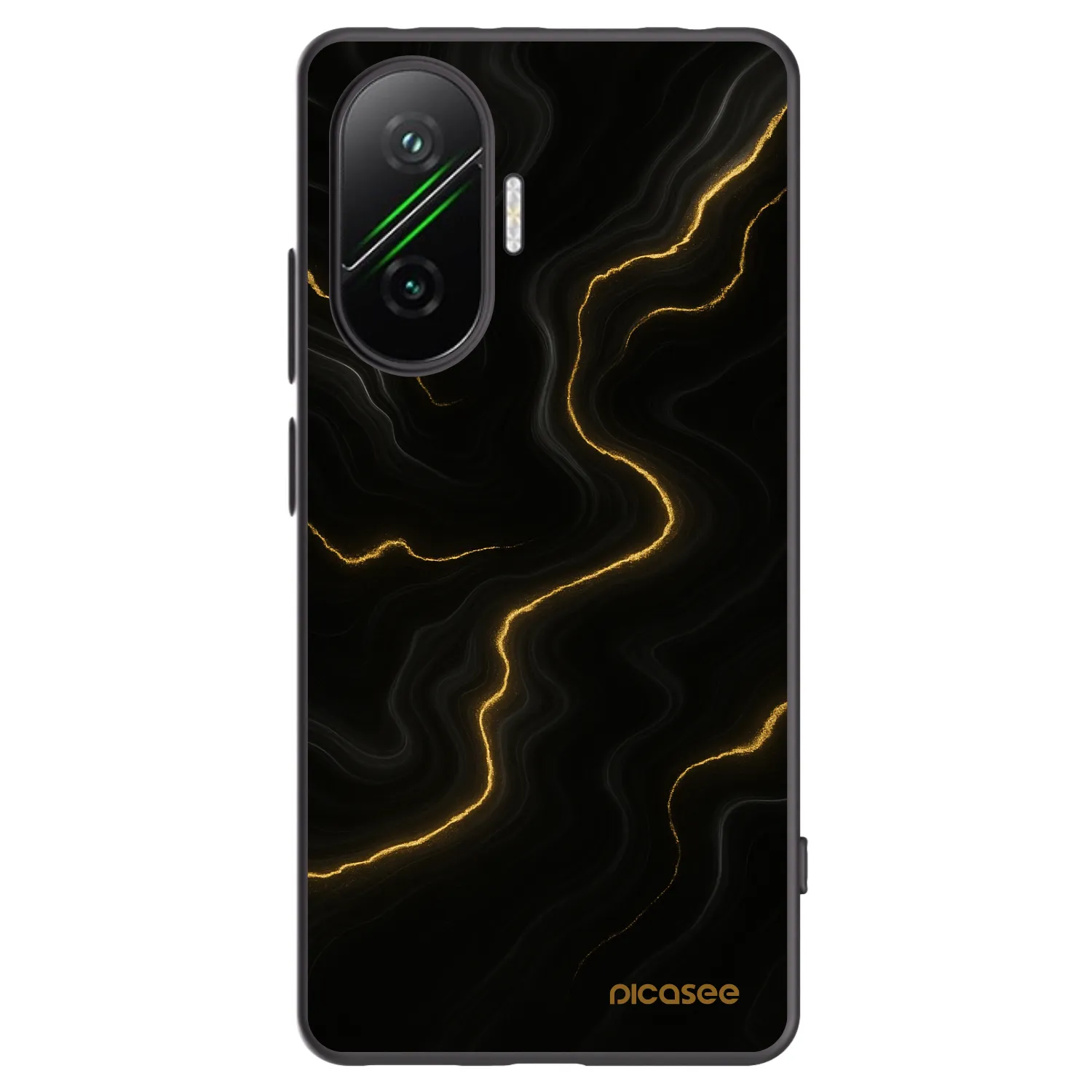 Picasee silikonski črni ovitek za Xiaomi Poco F7 Pro 5G - Thunder
